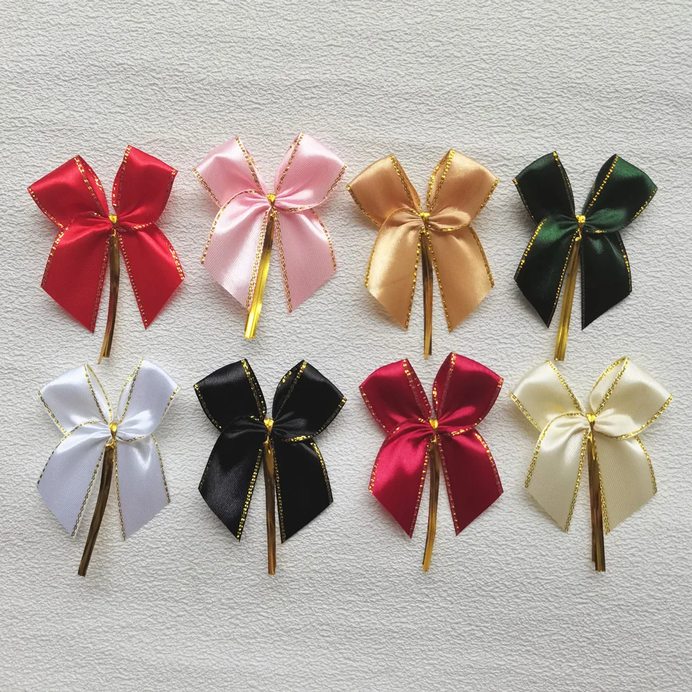 Pink Bowknot Twist Ties for DIY Bakery and Wedding Decorations