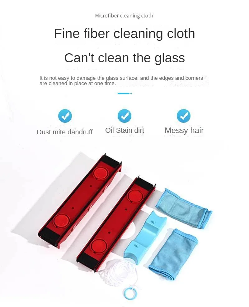 Glass Wipe Double-sided Magnetic Suction Household High-rise Window Cleaner Wiper Scraper