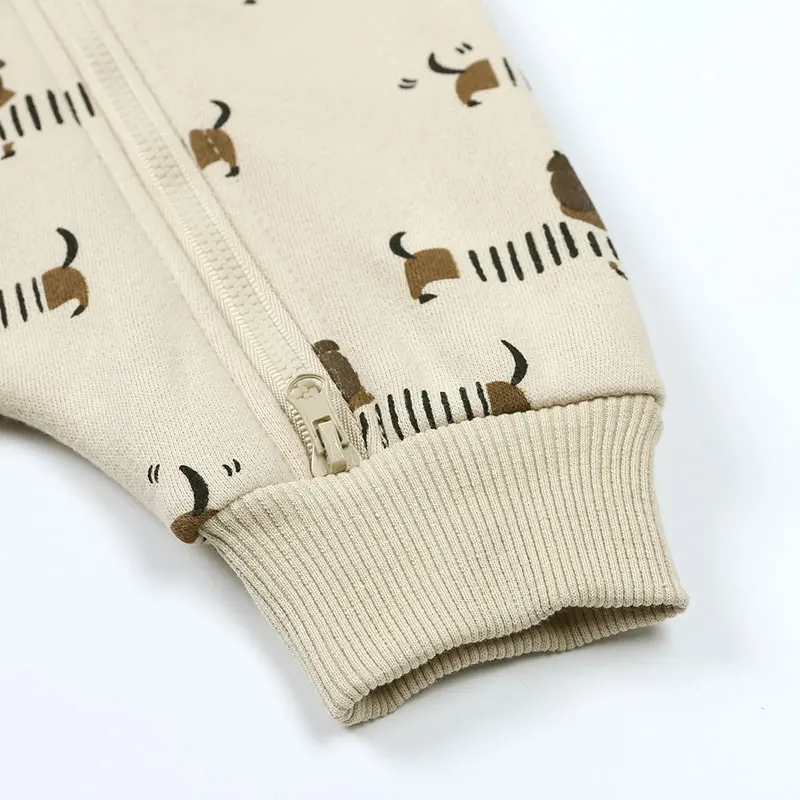 Cartoon Print Baby Girl Romper Long Sleeve Hooded Zipper Newborn Clothes Boys Rompers Spring & Autumn Baby Clothing 3-24 Months 5