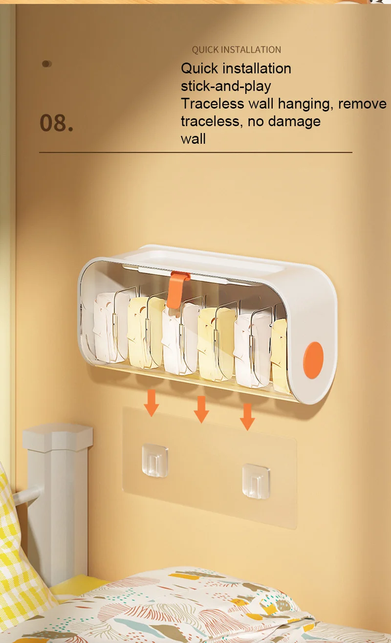 Multifuctional Socks Underwear Storage Artifact Wall-Mounted Punch Free Rack Holder Organizer