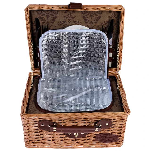 Camila picnic cooler basket for 2 persons, Maclay chinese tea black in  pyramid for adults green