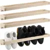 4 Pcs Wall Mounted Shoe Rack Organizer Space Saving Durable Wood Hanging Holder Footwear Storage Rackbasket Organizer Bouquet 1