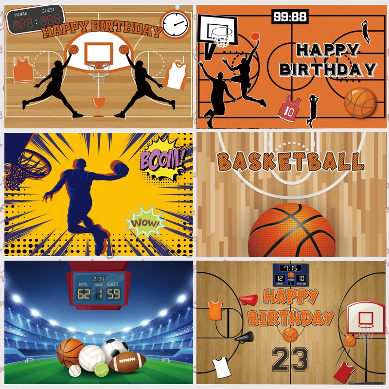 

Basketball Backdrop Boy Athlete Birthday Party Custom Photography Backgrounds Photo Studio Photozone Decor Banner
