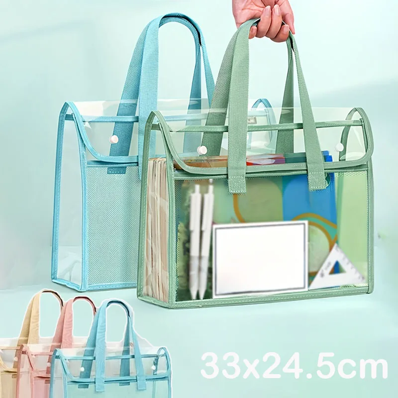 Sac transparent PVC étanche pour école primaire - Stockage copies d'examen et documents scolaires