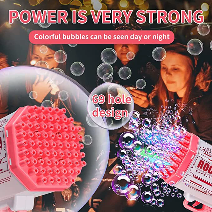 Pistolet à bulles avec 12 trous pour machine à bulles pour enfants Gatling  Toy, jouets à bulles automatiques [630]