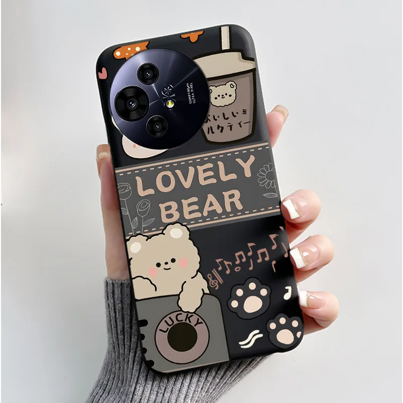 Aesthetic Cute Cat Astronaut Soft Silicone Black Protective Phone Case Cover