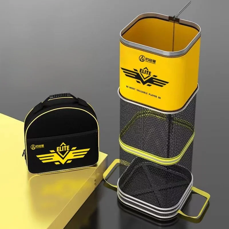 300CM Folding Fishing Net Quick Drying Telescopic Fishing Net Large Capacity Fish Bag Portable Outdoor Camping Accessories