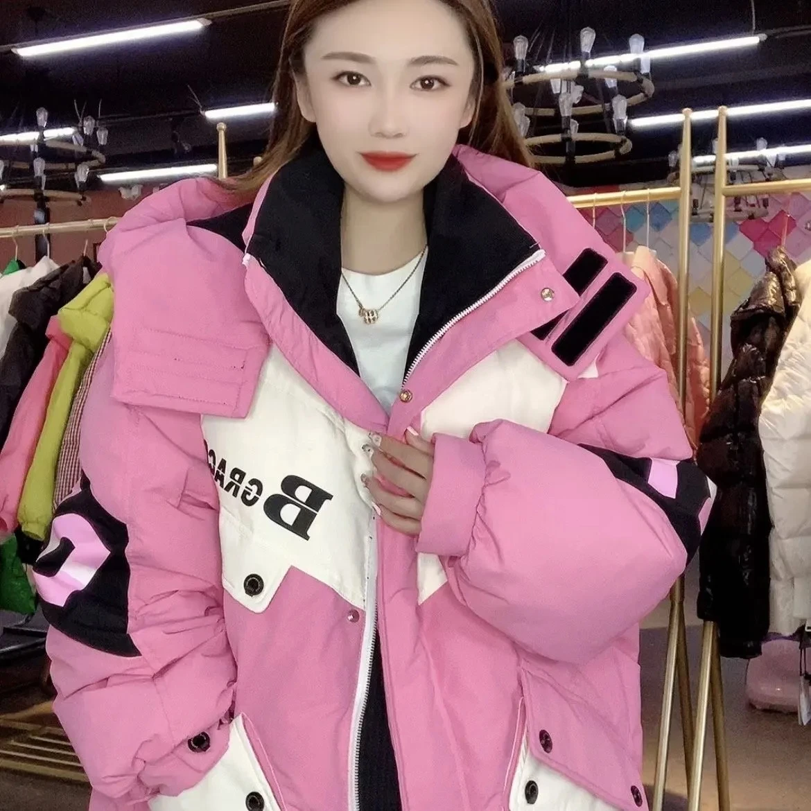 Warmth Winter Down Coat Jackets Women Hooded Parka Winter Clothing Snow Coat Casual Thick Short Puffer Jacket Bright Streetwear