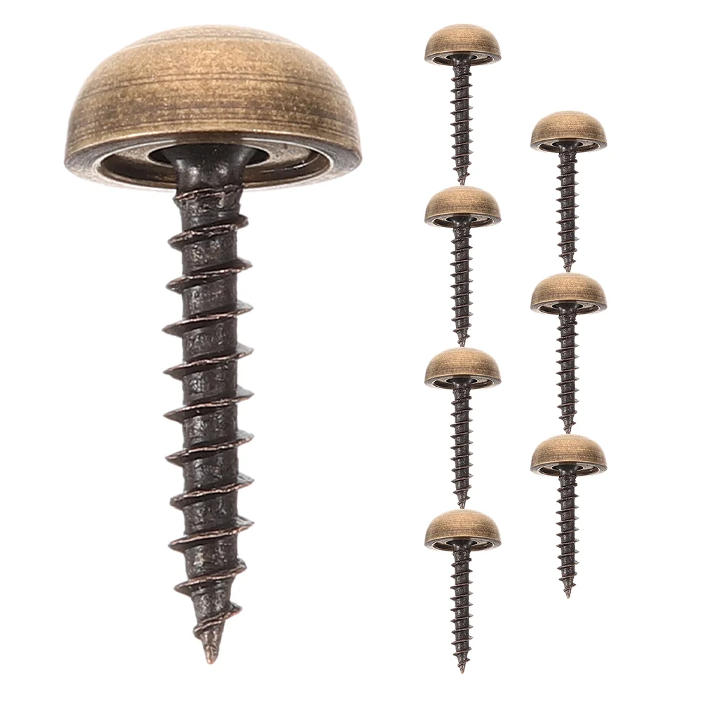 

8 Pcs Self-tapping Screws Mirror with Decorative Caps Cover Decorate Brass for Wood Covers Wall Mounting