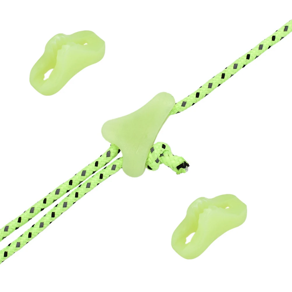 Anti-slip Triangle Tent Rope Buckle Support Rod Thunder Proof Caps Adjustable Outdoor Camping Luminous Awning
