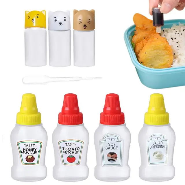 Mini Sauce Bottle Portable Exquisite Multipurpose Bottle For Ketchup Mayonnaise Salad Dress Olive Oil Barbecue Sauce Wasabi Hot