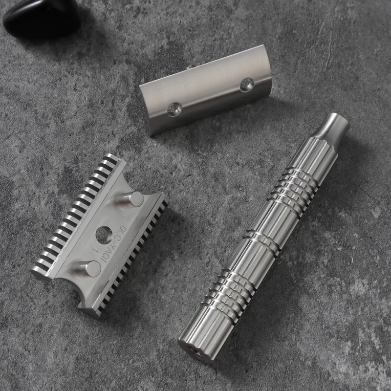YAQI Raw Color Version Bohemia 316 Stainless Steel Adjustable Baseplate Men Safety Razor 4