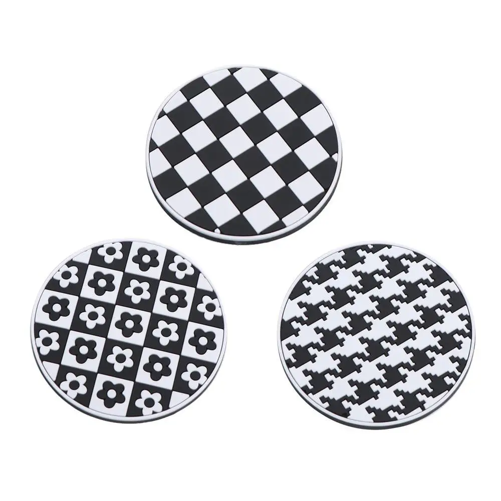 Houndstooth Flower Coaster Waterproof Heat Resistance Car Water Cup Pad Non-slip Anti-skid Water Cup Cushion Car Interior