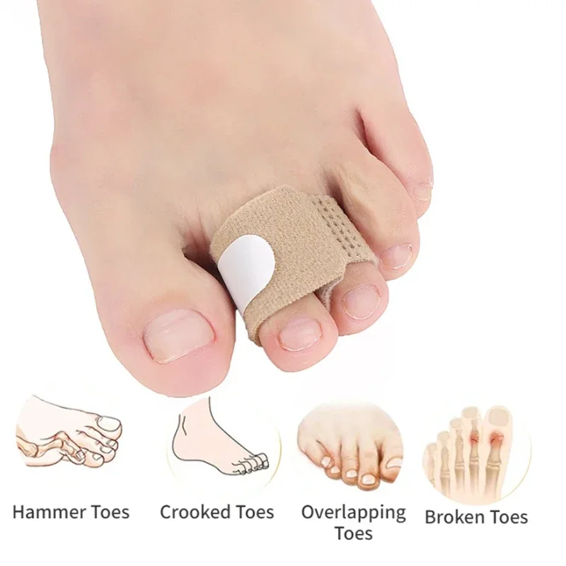 Toe Finger Straightener Hammer Toe Tape Hallux Valgus Corrector Bandage Separator Splint Wraps Foot Care Supplies