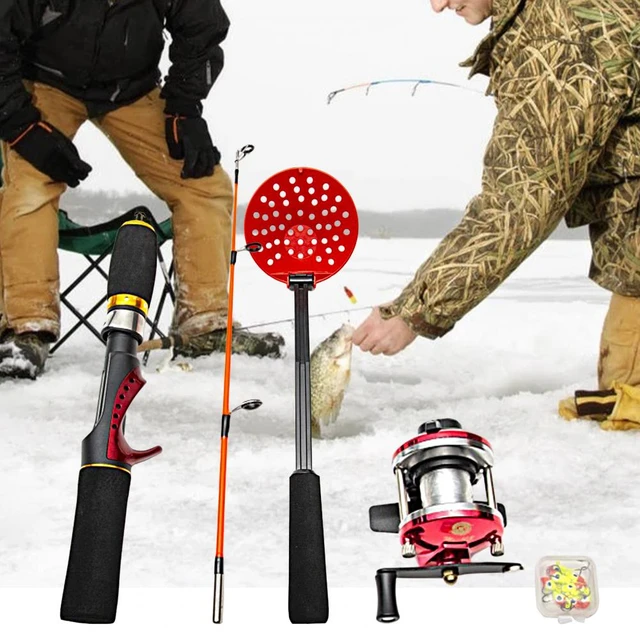 1 Set Winter Fishing Kit Ice Fishing Rod Folding Handle Spoon Reel Hooks  Portable Ice Fishing Equipment Kit for Fishing - AliExpress