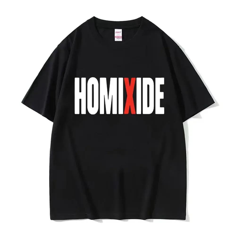 

Rapper HOMIXIDE Graphic Print T-shirt Unisex Fashion Hip Hop Style T Shirt Men's Women's Oversized Casual Cotton Short Sleeve