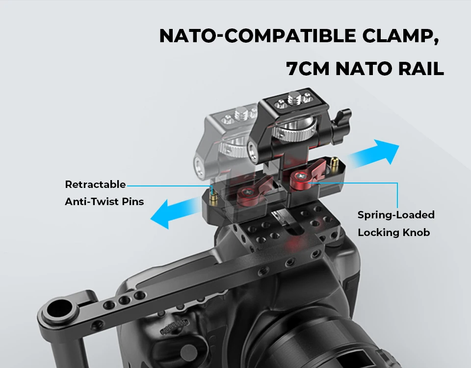 Monitor Mount Swivel and Tilt Adjustable Monitor Holder Support with 7cm NATO Ra