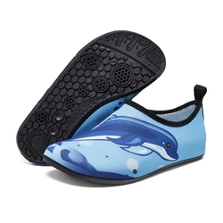 Kids' Quick - Dry Aqua Socks - Animal Design Beach & Water Shoes - 34/35 (Blue)