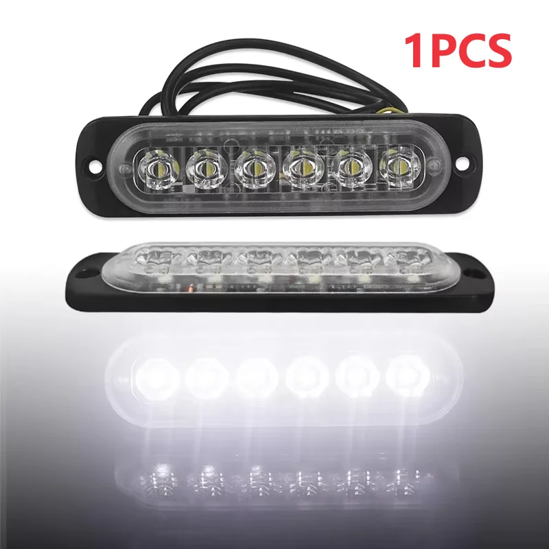 12V-24V Fog Lights LED Work Light Flood Light Off-Road Car External Lights White 6 SMD LED Indicator Tail Rear Lamps