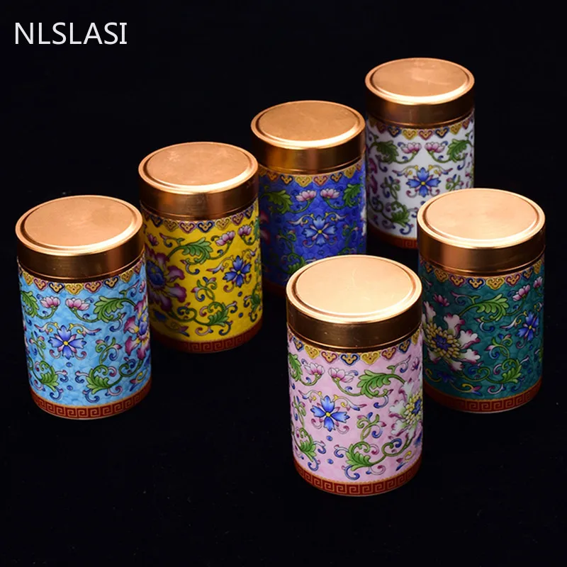 Jingdezhen Handmade Tea Jar Ceramic Tea Cans Travel Sealed Can Spices Powder Ointment Storage Tanks tea tin box tea canister