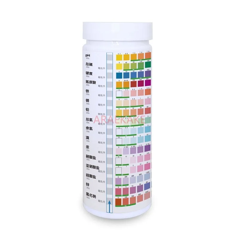 Water quality testing strip, drinking water 16 in 1 test strip, heavy metal iron, copper, lead, mercury, zinc, drinking water te