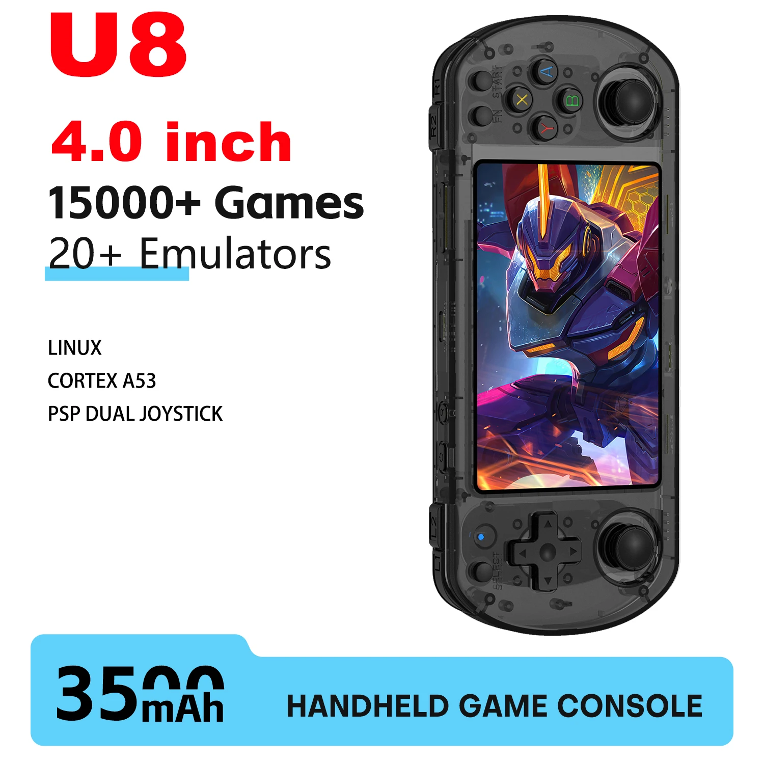 Handheld Game Console Linux System IPS Screen Portable Pocket Video Player 64GB 128GB Games Handheld Game Video Player Console - 2