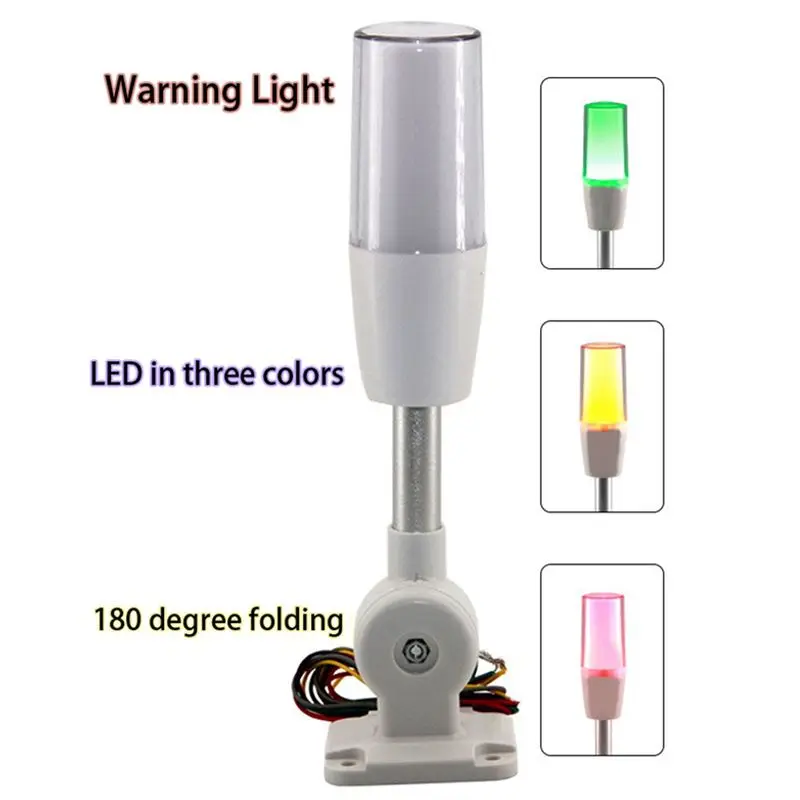 AT05-5X 삼색 접이식 24V LED 경고 램프 알람 LED 신호 타워 CNC 기계용 주의등 표시등 오류등
