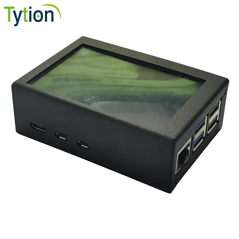 Raspberry pi com Tela Lcd 3.5 50fps Sheet Metal Shell de Liga de Alumínio Metal Integrado Dissipador de Calor Ventilador