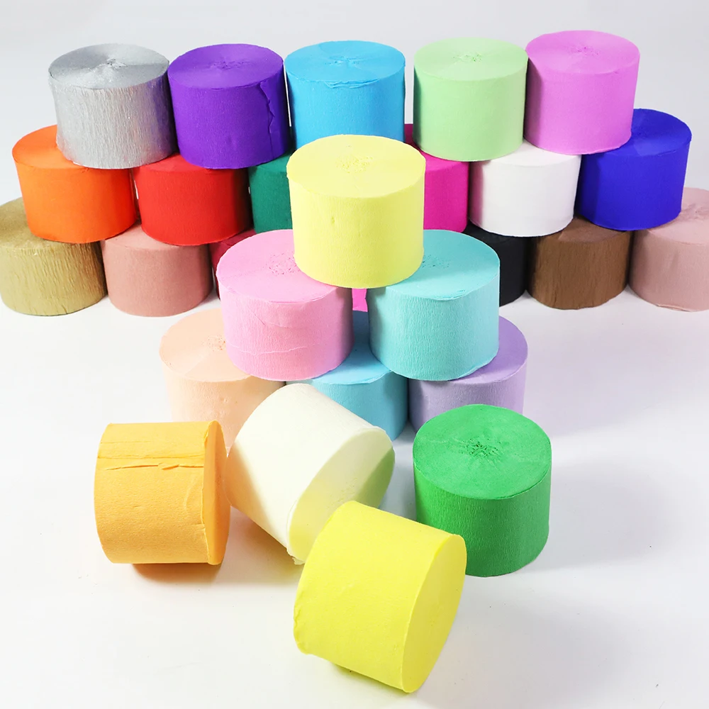  24 Rolls Crepe Paper Streamers, 24 Colors Rainbow