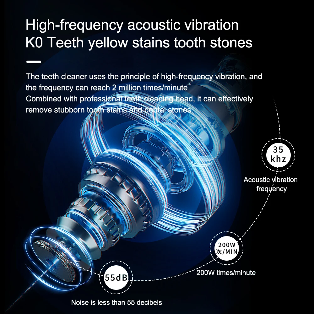 Dental Scaler Ultrasonic Teeth Cleaner Oral Dental Scaler Calculus Tartar Remover Plaque Stains Removal Tooth Whitening Cleaning tools dental cleaner dental scaler