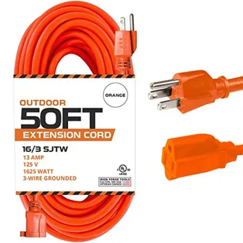 Extension Cord - 16/3 SJTW Heavy Duty Outdoor Extension Cable with 3 Prong Grounded Plug for Safety - Great for Garden and Majo 1