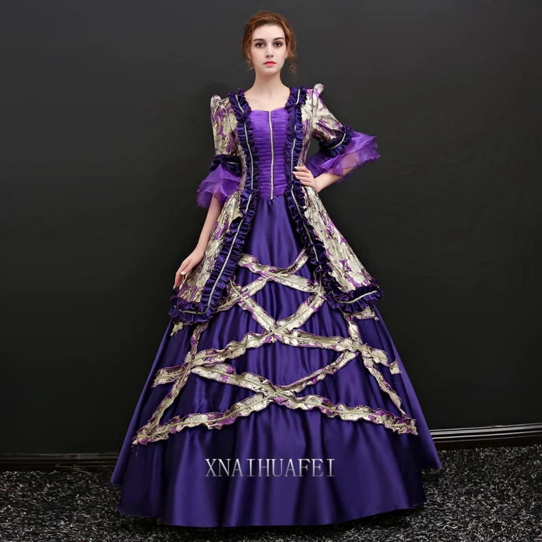 

18th Century Rococo Purple Royal Court Dress Retro Baroque Clothing Renaissance Gowns Marie Antoinette Costume Prom Dress
