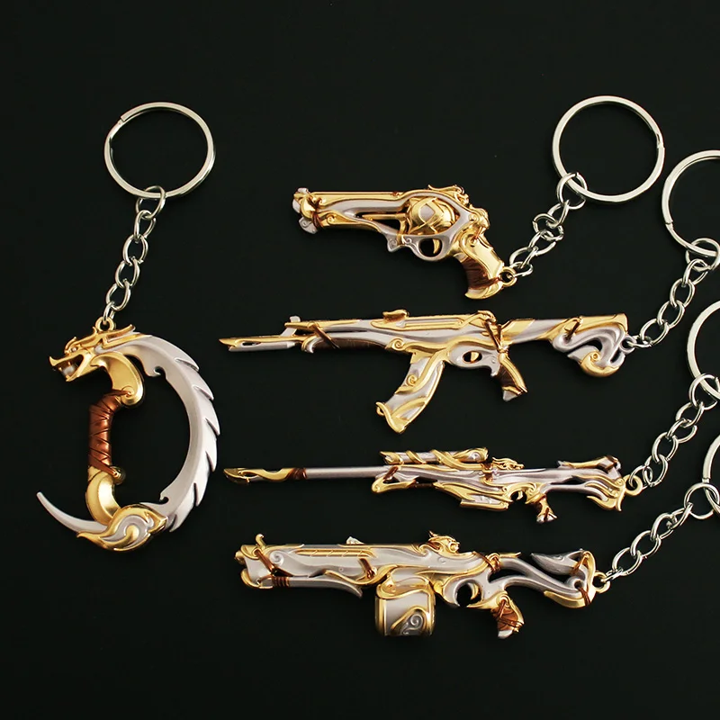 Valorant Keychain pistol TT Imperium Weapon Model mini Metal Pendant Game Peripheral Accessories Keychain birthday Gift Toys Boy