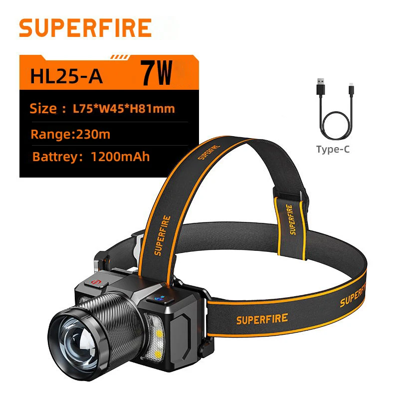 SuperFire HL25 كشافات قوية الاستشعار العلوي مع الم...