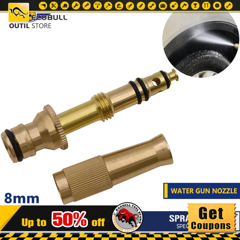 

Adjustable Brass Garden Spray Gun Hose Nozzle High Pressure Straight Copper Gun For Car Wash Watering Flower Garden Hose Wand