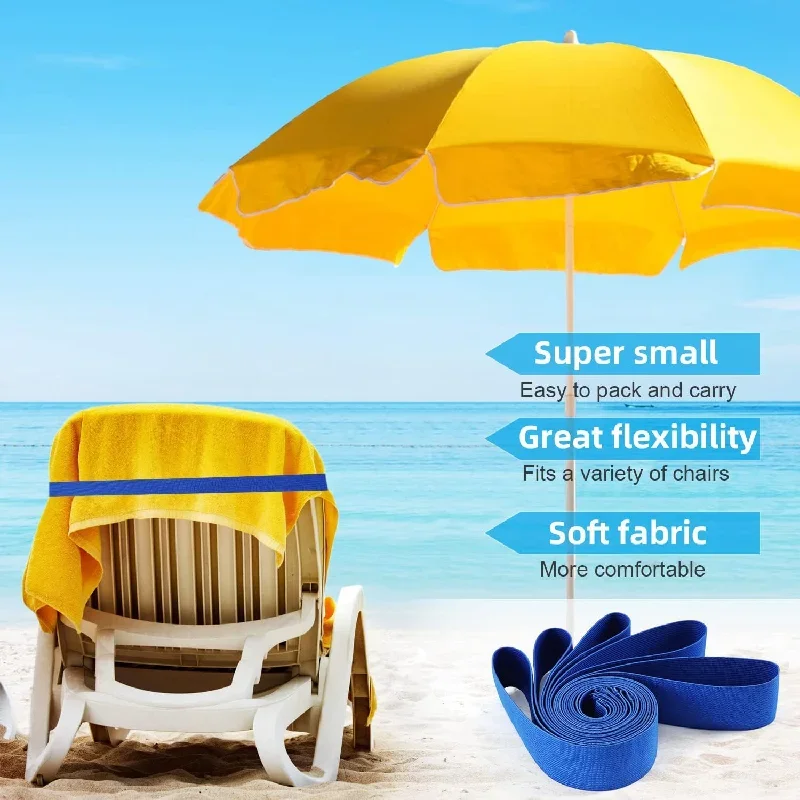 4Pcs Beach Chair Straps Stretchable Towel Band Color Rubber Fixing Clips Ship Essentials Silicone
