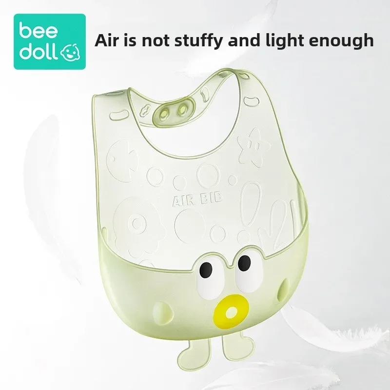 Baby eating bib silicone waterproof baby bib children's complementary food rice pocket saliva anti-dirty super soft pocket