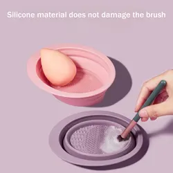 3 - Piece Portable Silicone Makeup Brush Cleaning Set with Foldable Bowl (2pcs Mix S)