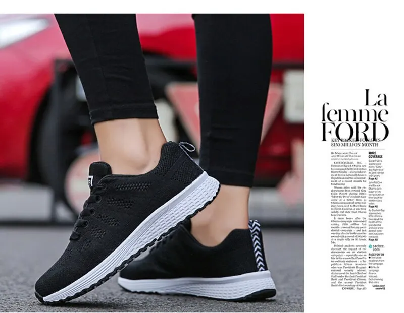 Description Picture 4 of itemWomen Casual Shoes Fashion Breathable Walking Mesh FlatShoesSneakers White Female Footwear