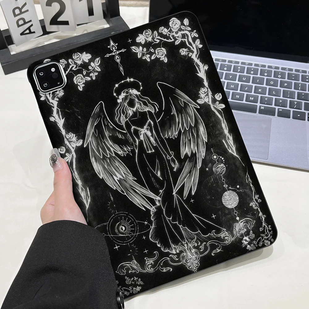 Vintage Angel Design Tablet Case - Stylish Protective Shell for iPad Pro, Air, and Mini Series