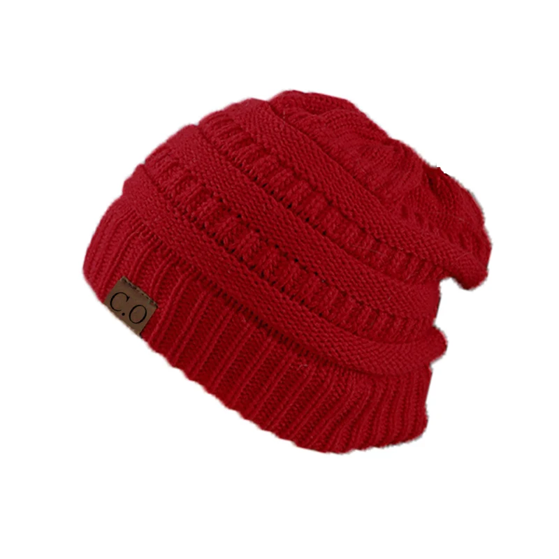 New Lady Knitted Hats for Women Girls Skiing Baseball Cap Openings Horsetail Hat 6