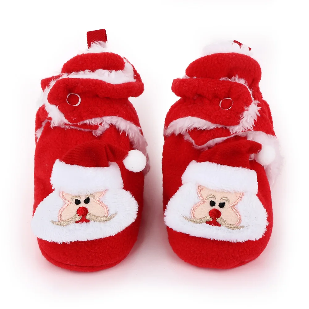 Winter Christmas Snow Boots Cute Cartoon Santa Claus children's Shoes For Baby Boys And Girls Christmas Shoes For 0-18M MR0651