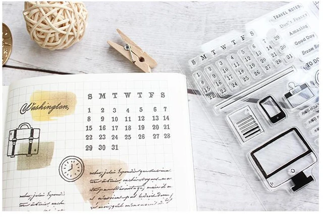 daily life planner stamps clear week day stamp notebook journal