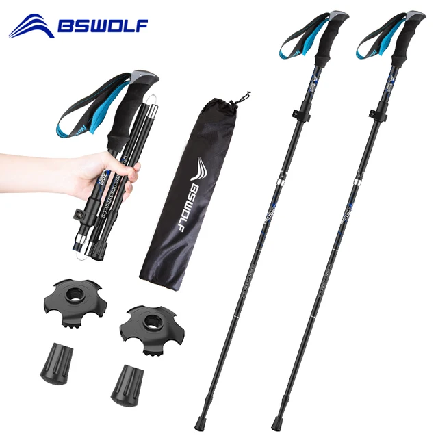 BSWOLF 2Pcs Ultralight Folding Trekking Poles 1