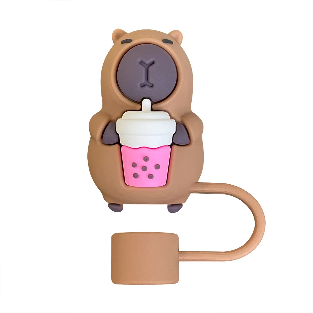 Niedliche, interessante Capibala-Capybara-Strohabdeckungen, Kappen-Topper, kompatibel mit 10 mm Durchmesser und 30 und 40 Oz Tumbler Cup-Zubehör – Detail 5