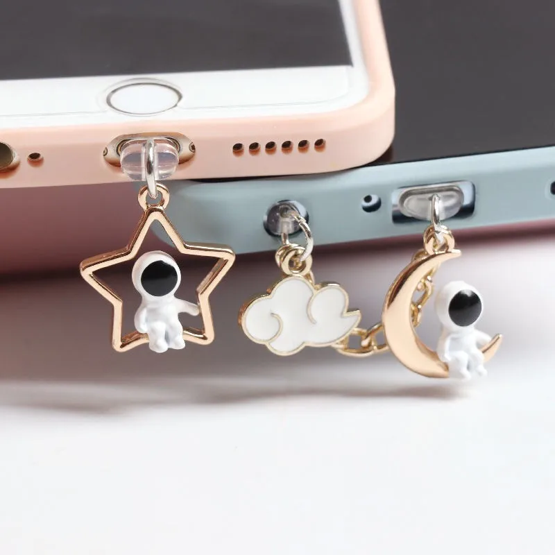 Милый заглушка от пыли Charm Astronaut зарядный порт для телефона Kawaii Type C Пылезащитная