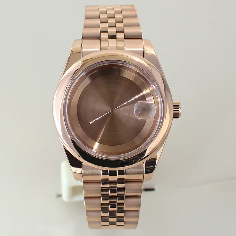High-Quality 36mm/39mm Steel Watch Case with Sapphire Glass Bracelet