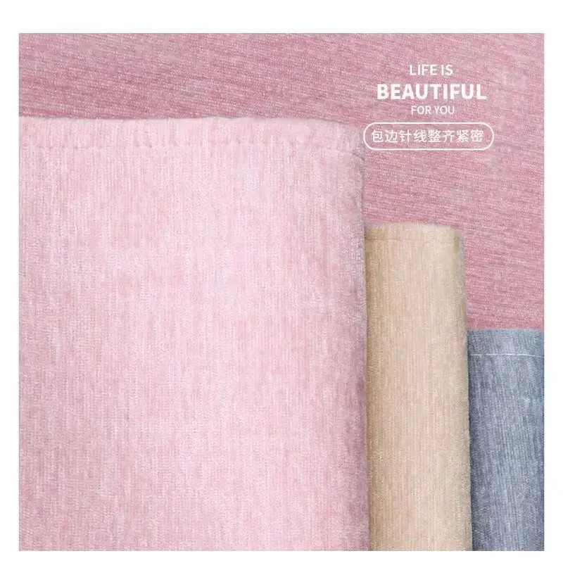 Nordic Chenille Jacquard Sofa Cushion Pink Sofa Cover for Living Room 1/2/3/4 Seater Couch Cover L-shaped Corner Sofa Cover 3