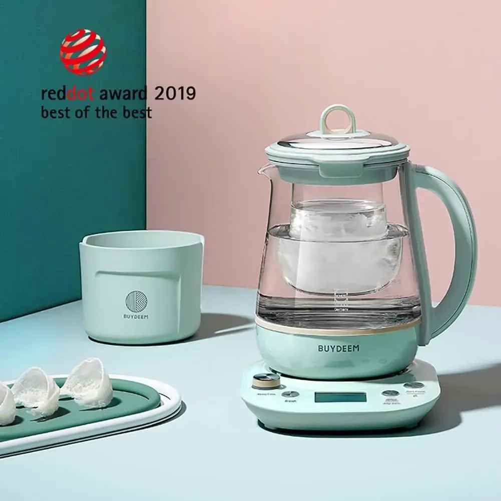 Health Pot K2763 Lite, Glass Electric Kettle for Tea & Coffee, Hot Water Boiler and Wamer with Stew Pot, Temperature Con 2