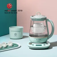Health Pot K2763 Lite, Glass Electric Kettle for Tea & Coffee, Hot Water Boiler and Wamer with Stew Pot, Temperature Con 2